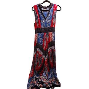 Bila Womens Maxi Dress Boho Festival Batik Bandana Handkerchief Us/M